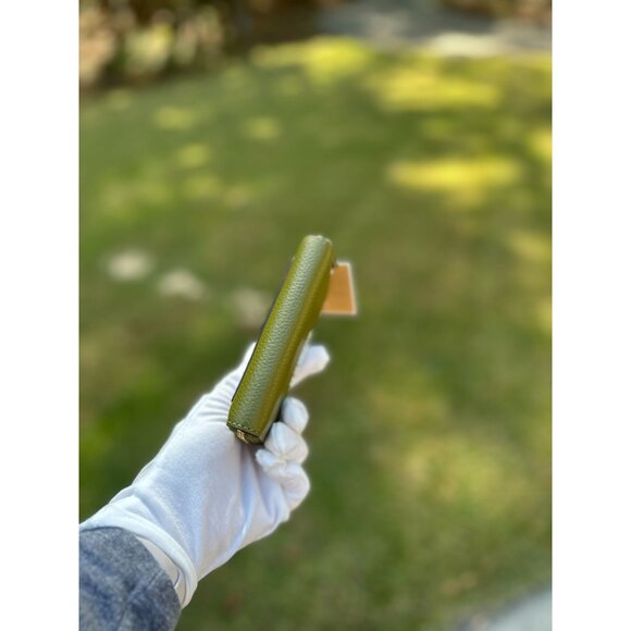 Michael Kors Smokey Olive Small Pebbled Leather Wallet Card Case 32F9GJ6D0L - Picture 7 of 12